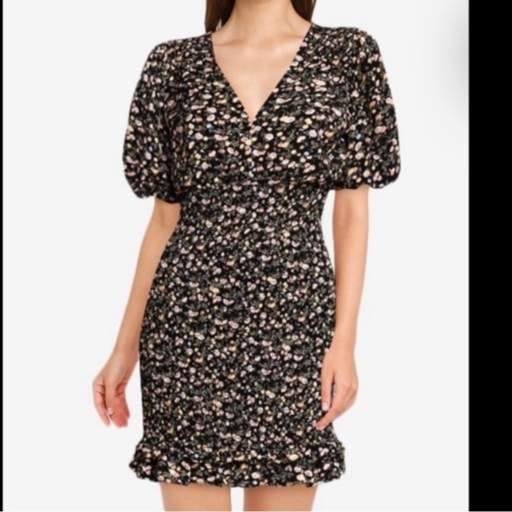 Abercrombie Smocked Waist Puff Sleeve Mini Dress SP